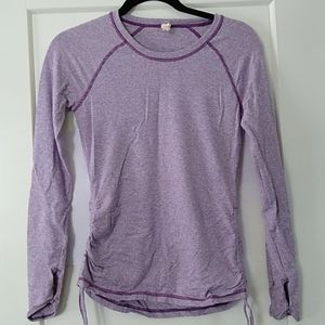 Purple striped long sleeve shirt for layering